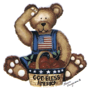 americana, teddy bear, apples, flag, fruit