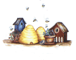 birdhouse, bees, beehive, pottery