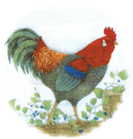 rooster bird pottery