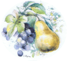 pear, pears, grapes, grape, fruit, pottery