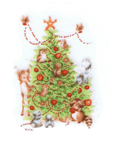 christmas, animals, tree