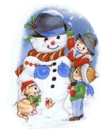 snowman, children, pottery, kitten