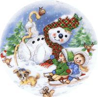 snowman, kids, children, winter, christmas, pottery, sled