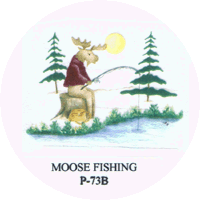 moose, winter, pottery, northwoods, fishing