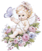 angel, flowers, roses, peonies, floral, pottery, butterfly