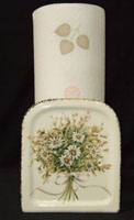 paper towel holder, ceramics, daisy, pottery