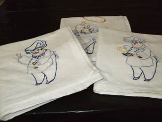 feed sack dish cloth, towel, dishes, custom, embroidered, gift