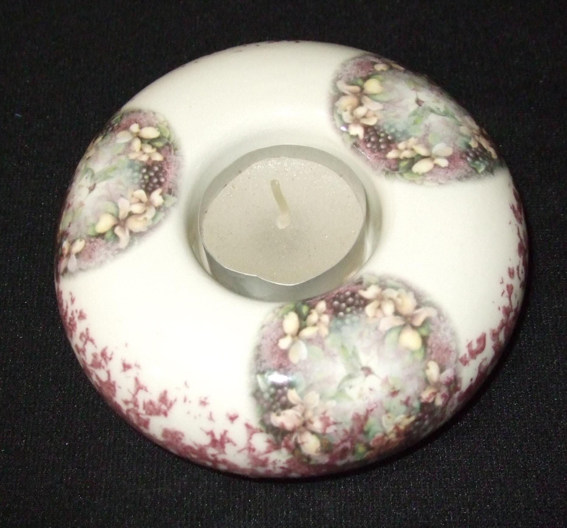 candle, doughnut, tealight, candles, candle holder, pottery, ceramic